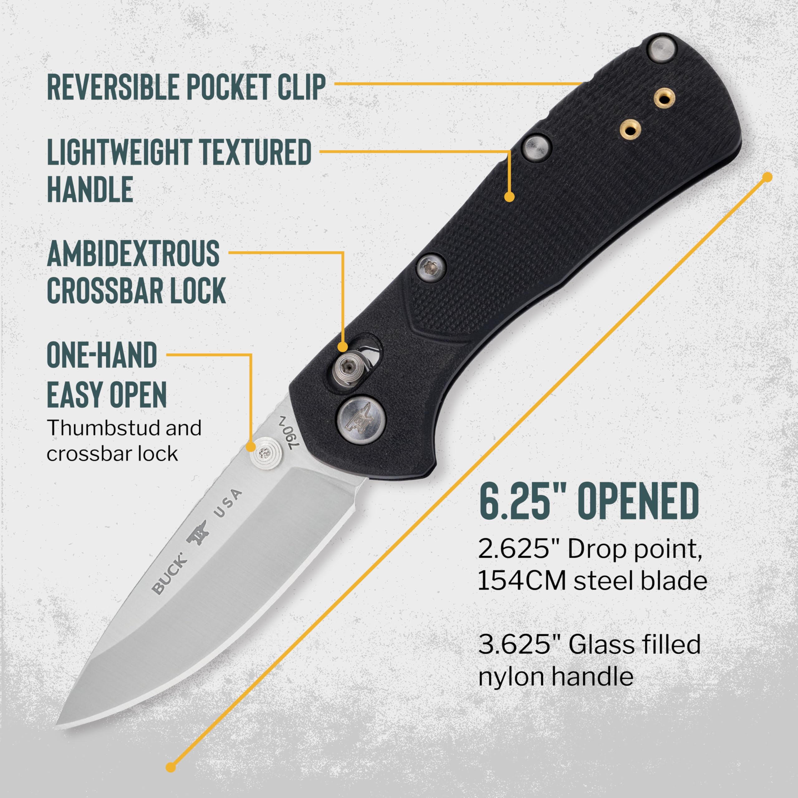 Buck Knives 790 Mini Range Pro Folding Pocket Knife, EDC Knife, 2